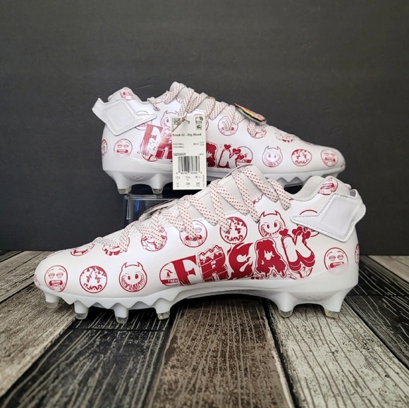 New Adidas Freak 22 Big Mood  Men'sDSG SM Football Cleats Sz 13 White Red - Picture 2 of 9